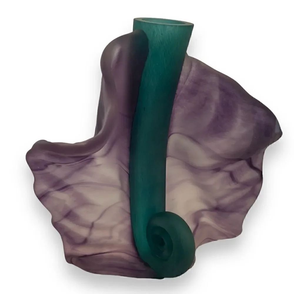 Susan Rankin Studio Art Glass Winged Vessel Bud Vase